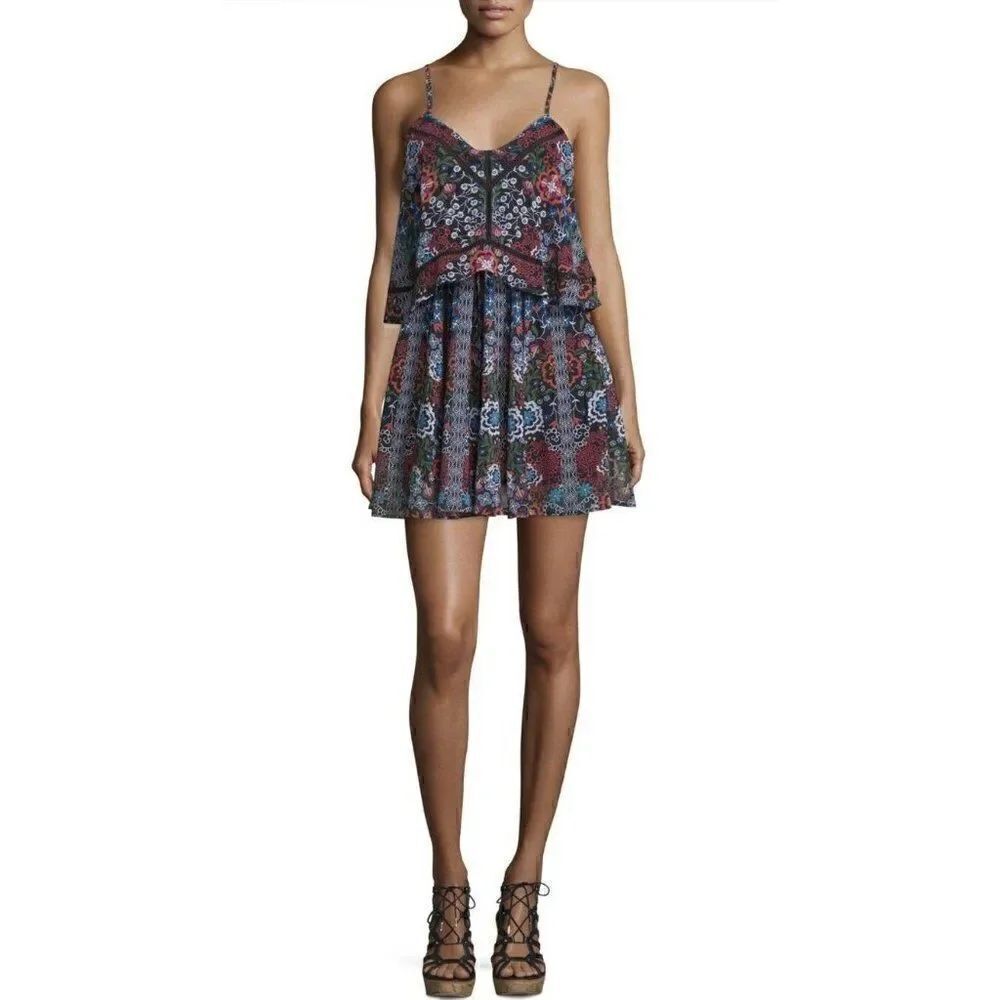 NWTâNICHOLASâSz 2âSLEEVELESSâPOPOVERâMINIâDRESSâBORDERâFLORALâ$495
